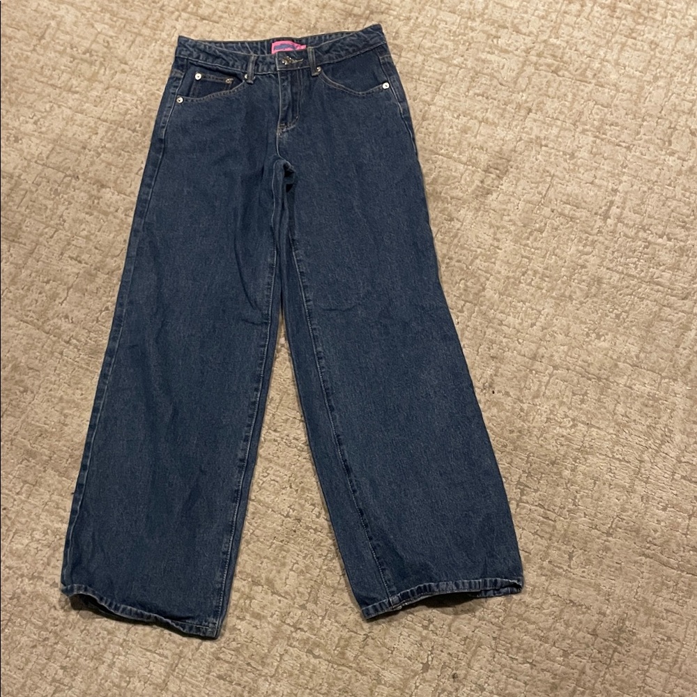 Edikted Dark Blue Flare Jeans